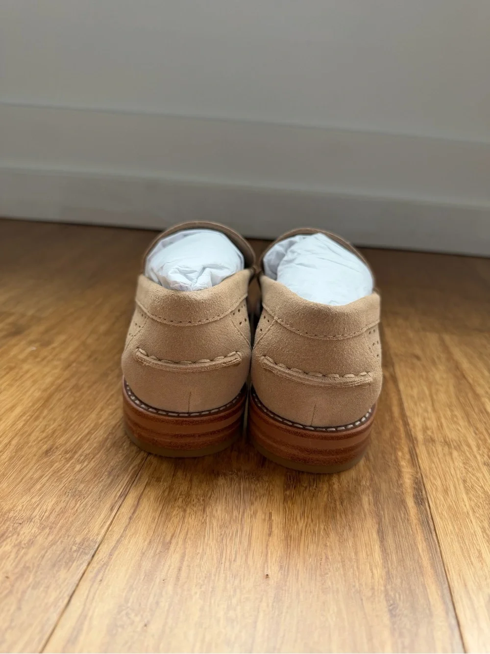 Dolce Vita Women’s Beige Perforated Suede Penny Loafers - Picture 5 of 6